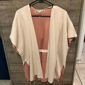 Loft by Ann Taylor Reversible Belted Wrap Poncho XS S